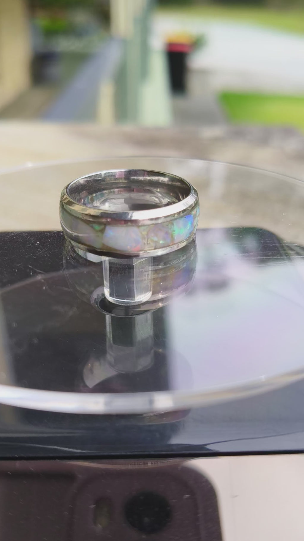 Opal Inlay Ring Size 9