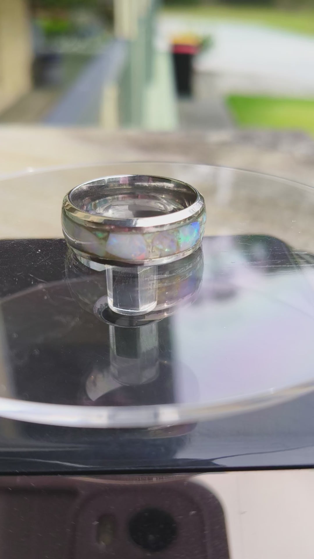 Opal Inlay Ring Size 9