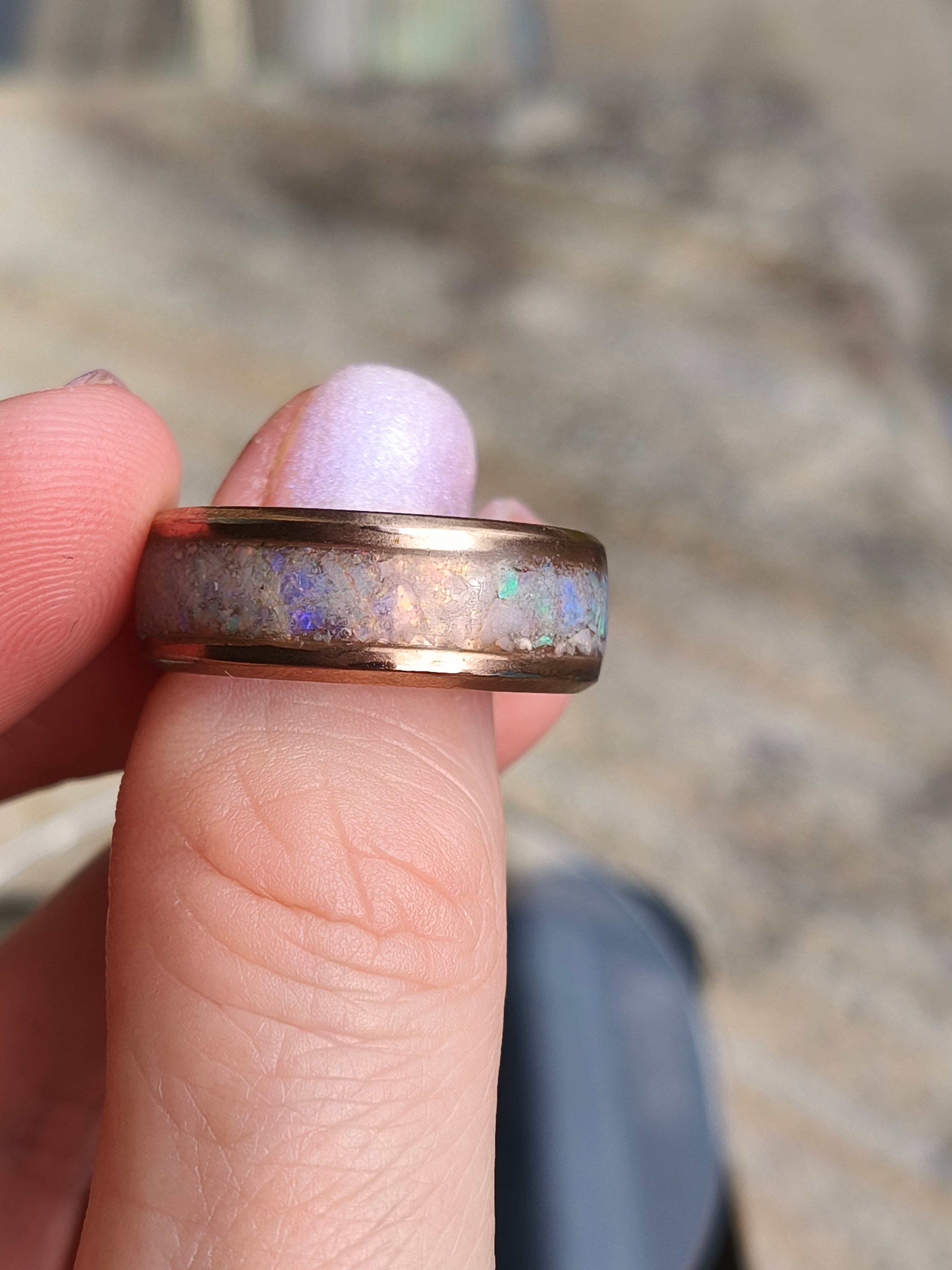Opal Inlay Ring Size 9