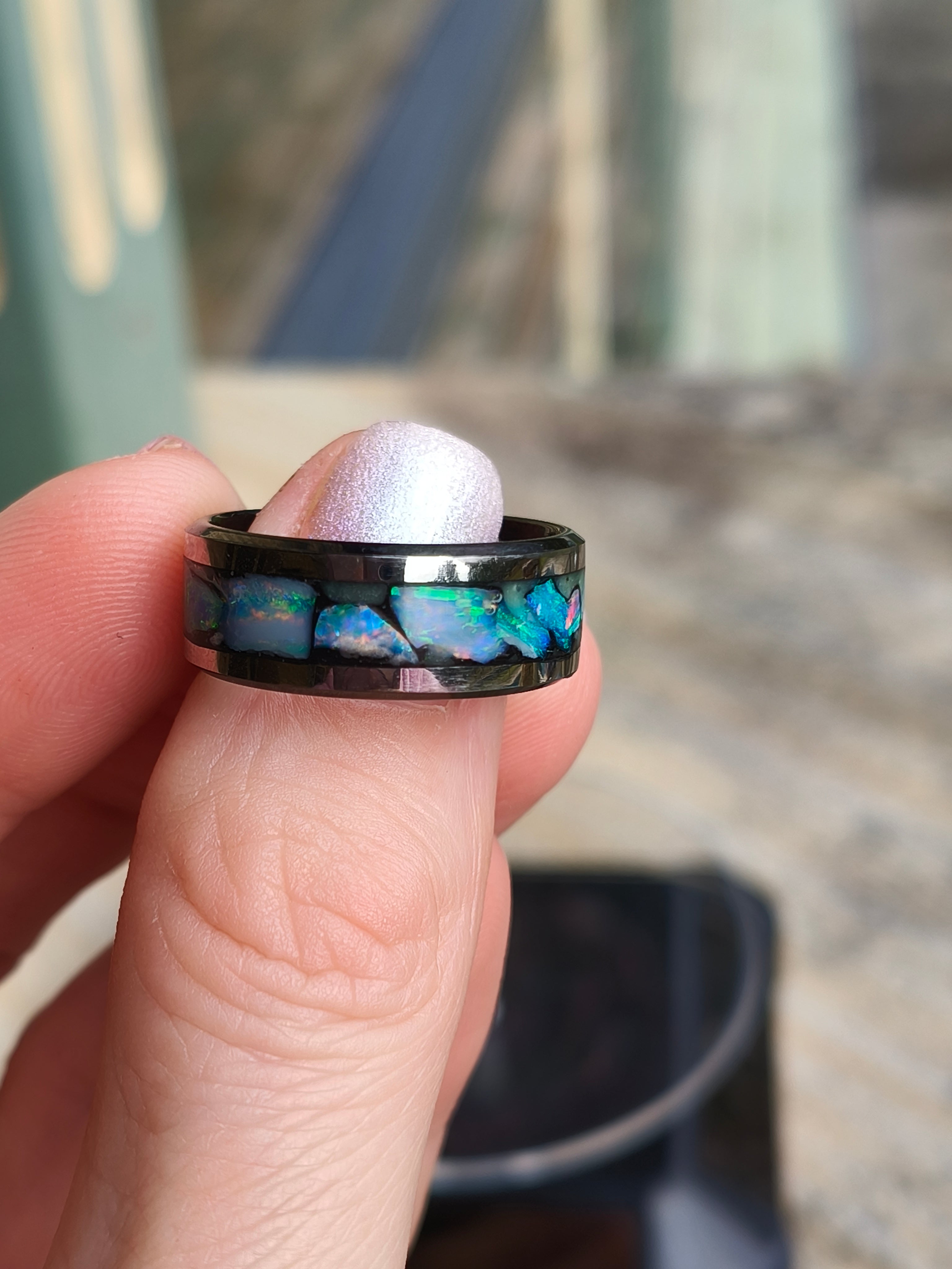 Opal Inlay Ring Size 8