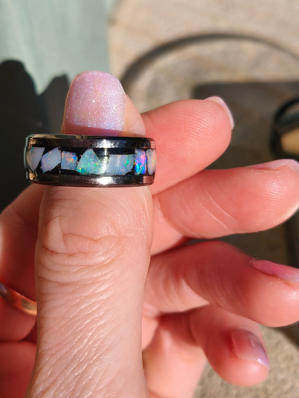 Opal Inlay Ring Size 8