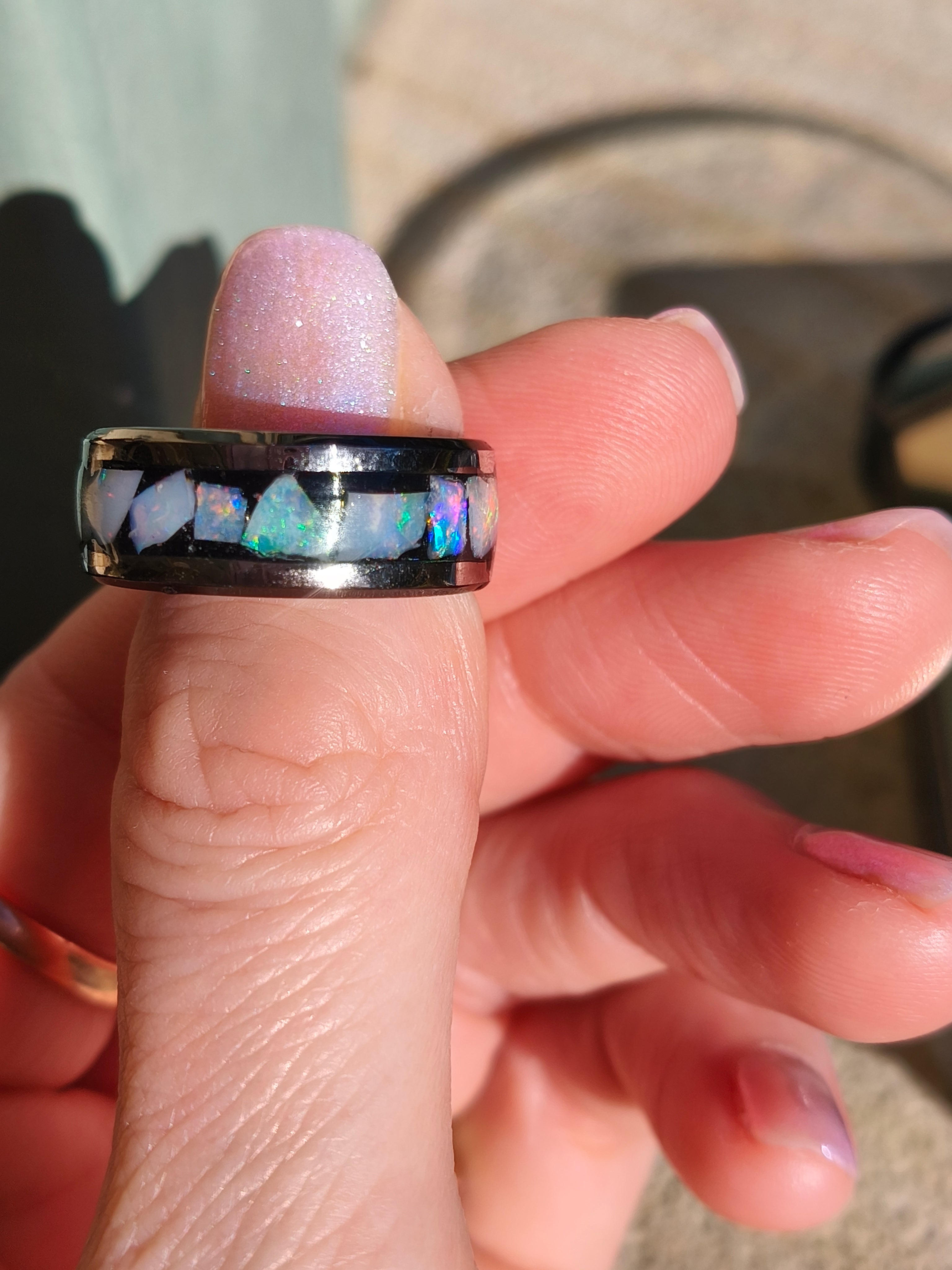 Opal Inlay Ring Size 8