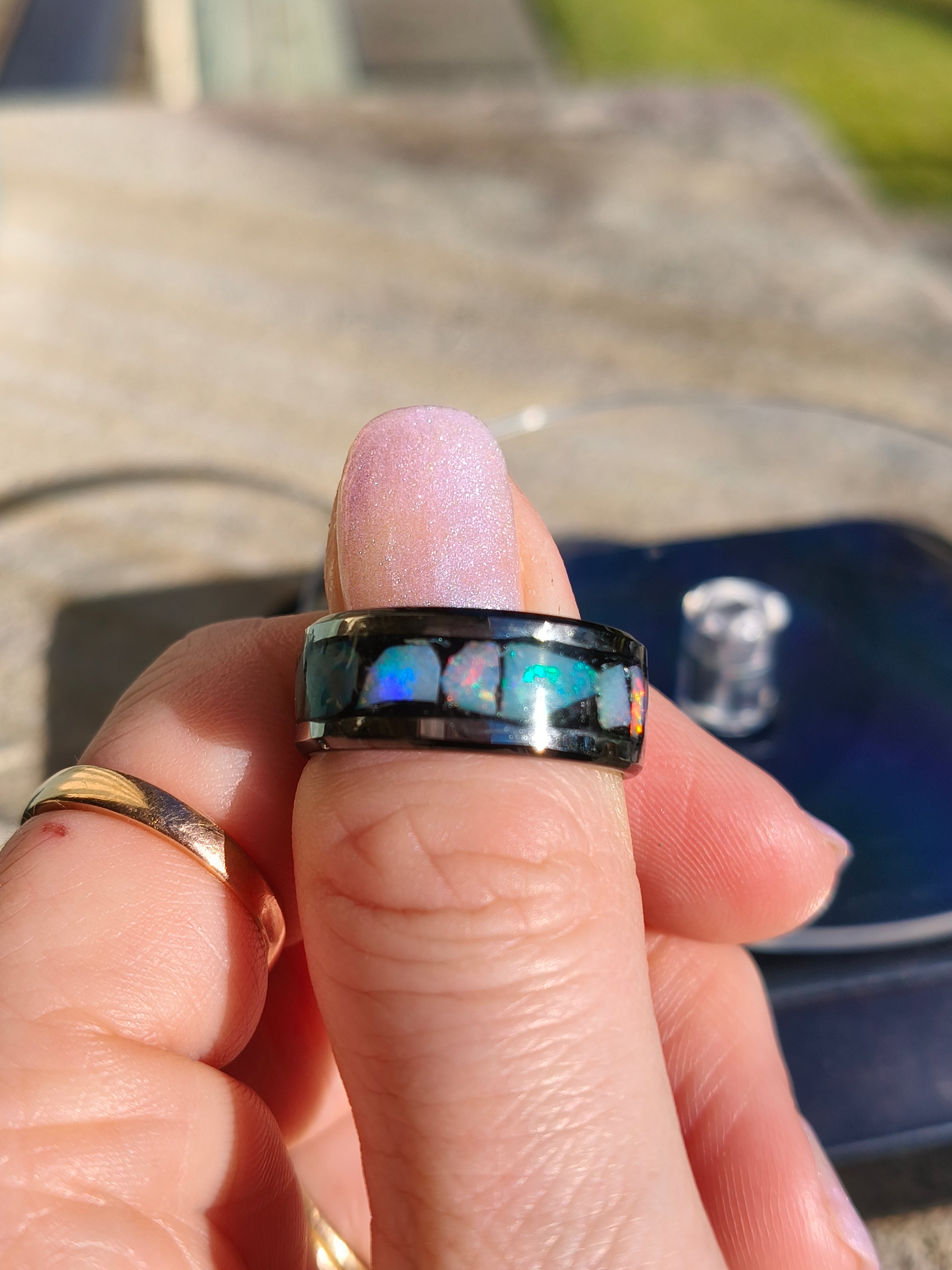 Opal Inlay ring Size 7
