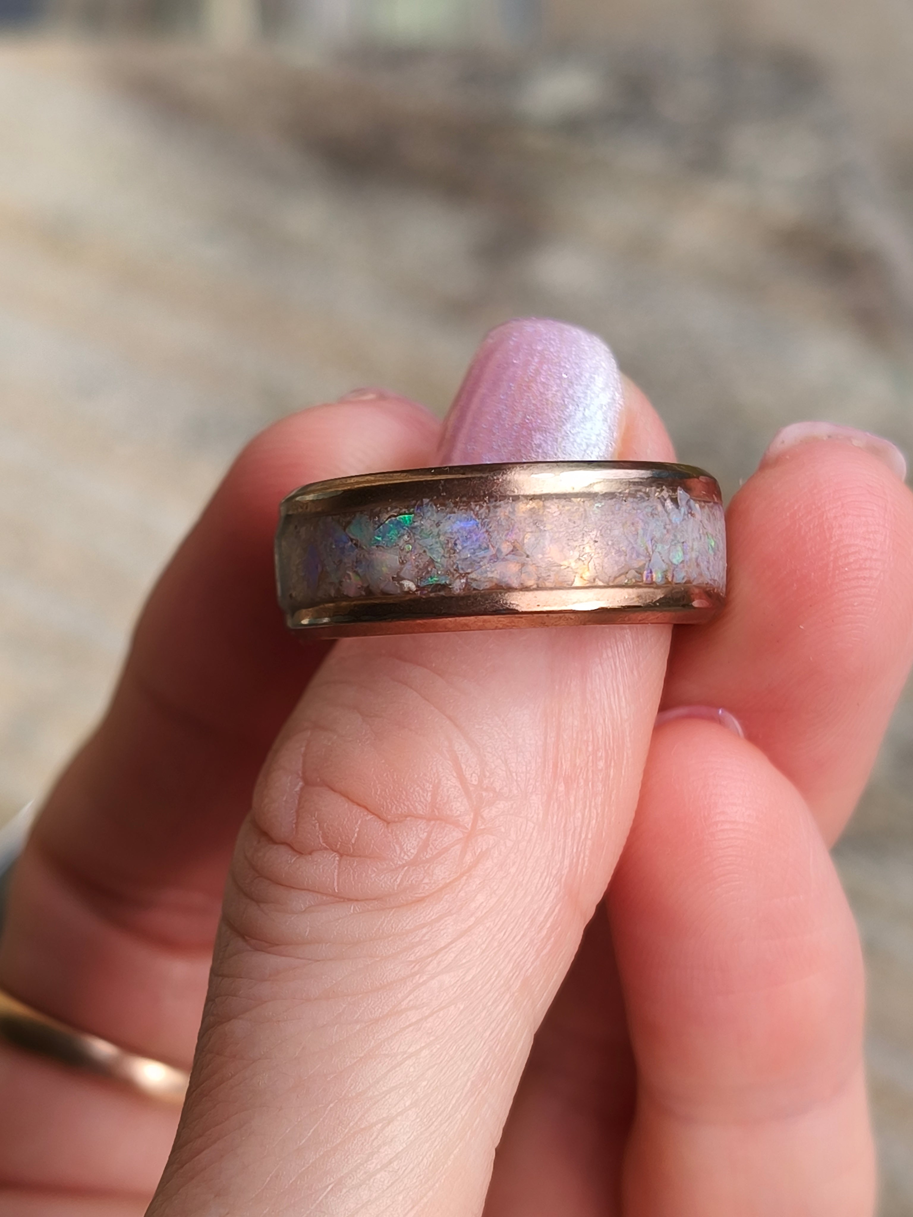 Opal Inlay Ring Size 9