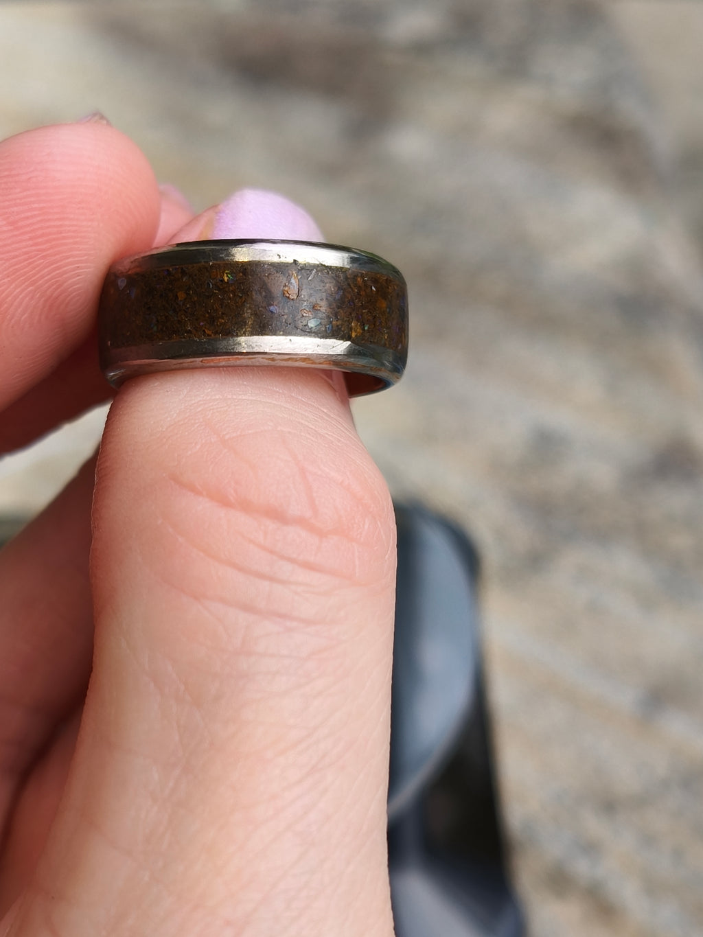 Boulder Opal Inlay Ring Size 7