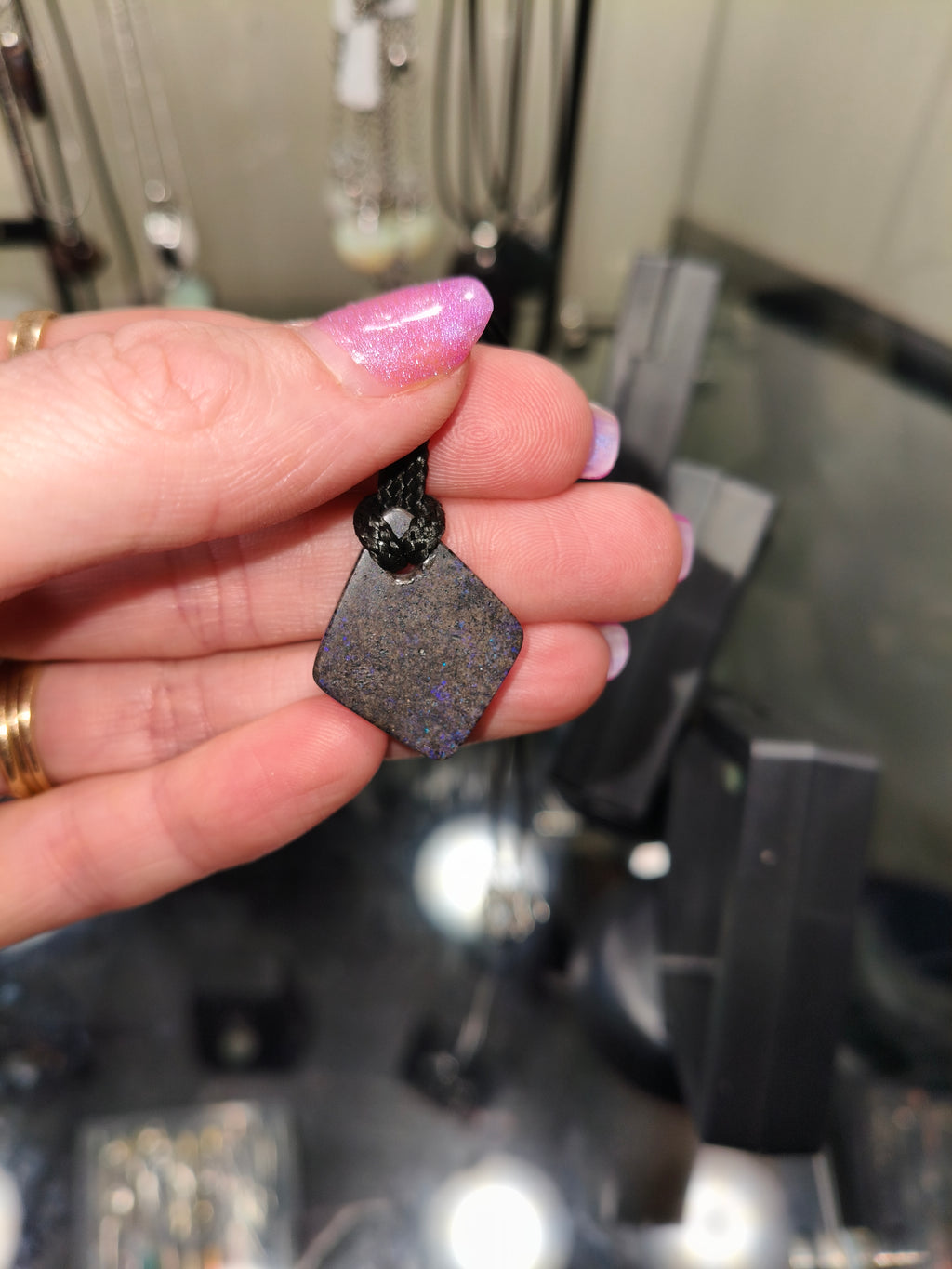 Andamooka Matrix opal pendant