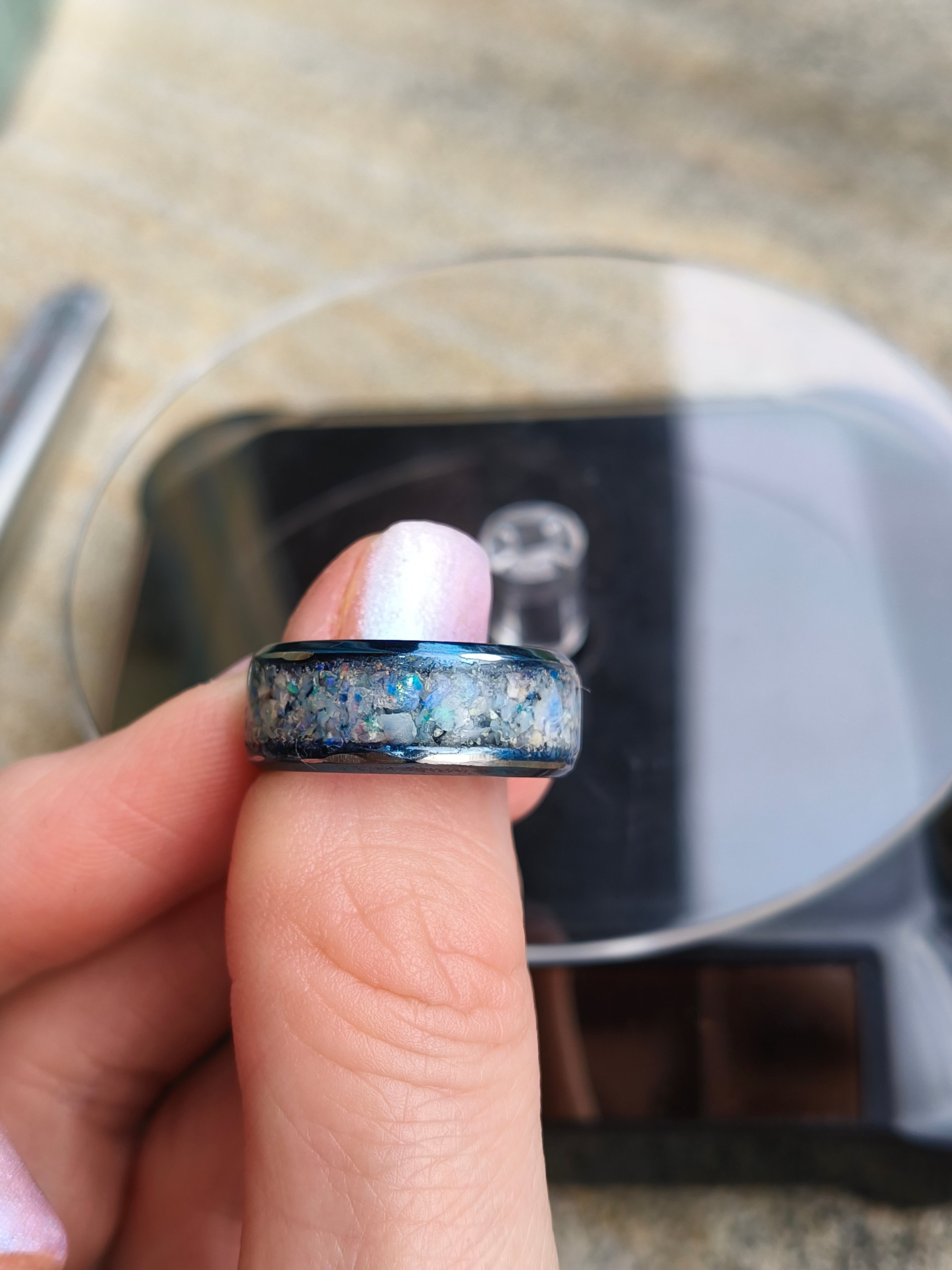 Opal Inlay Ring Size 7