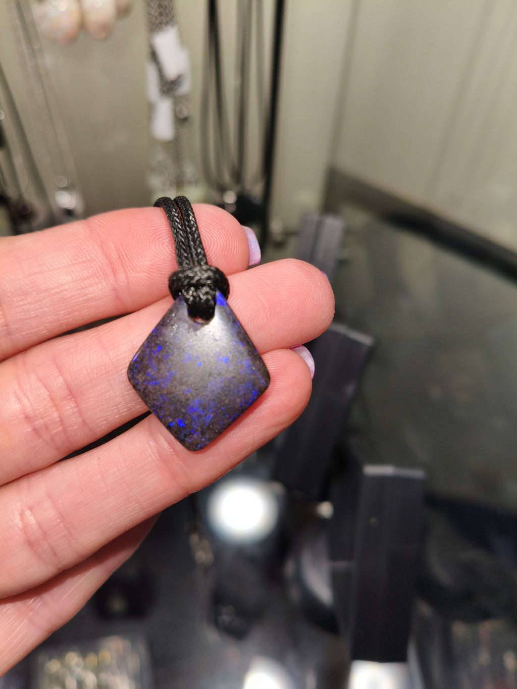 Andamooka Matrix opal pendant