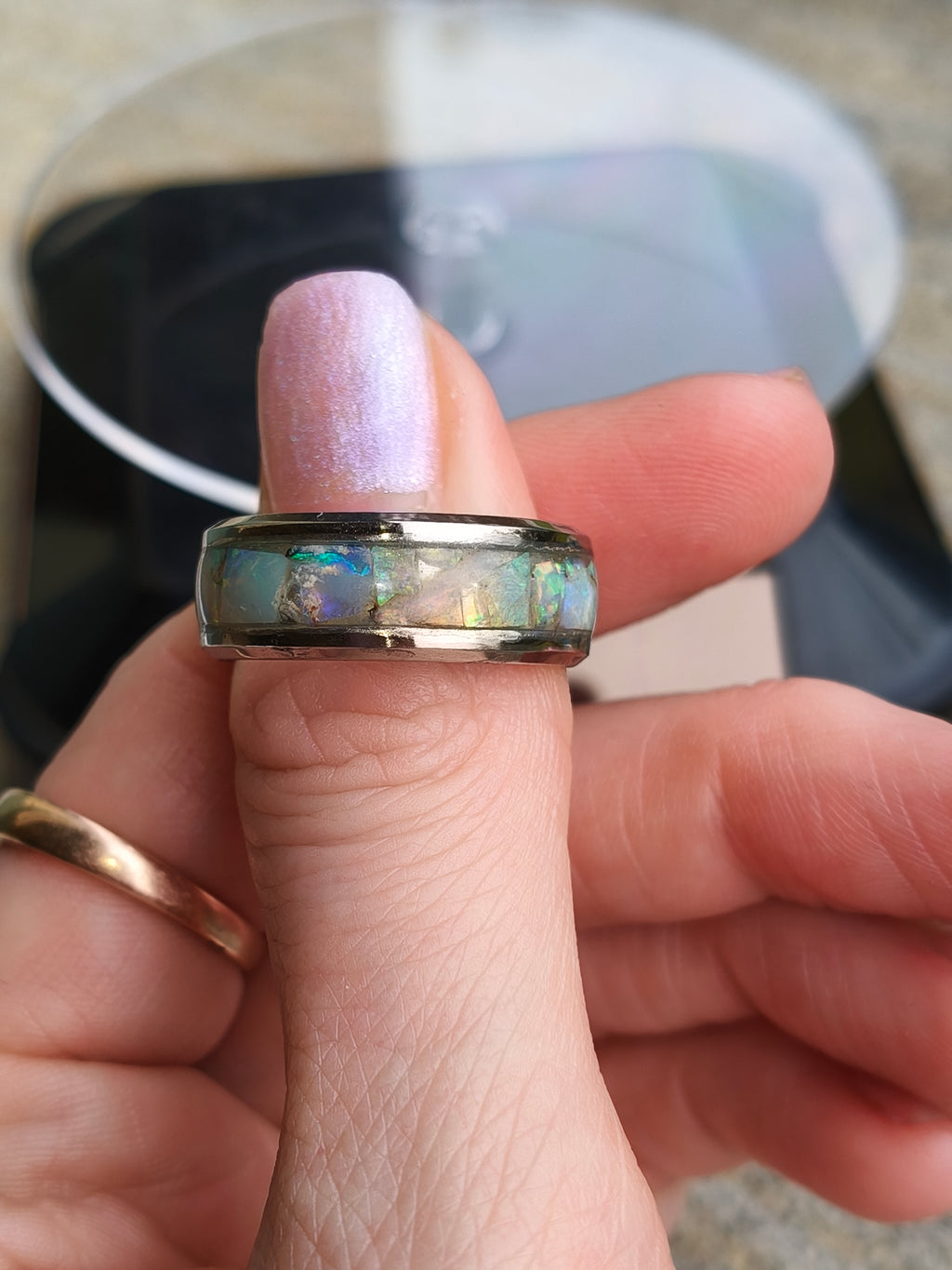Opal Inlay Ring Size 9