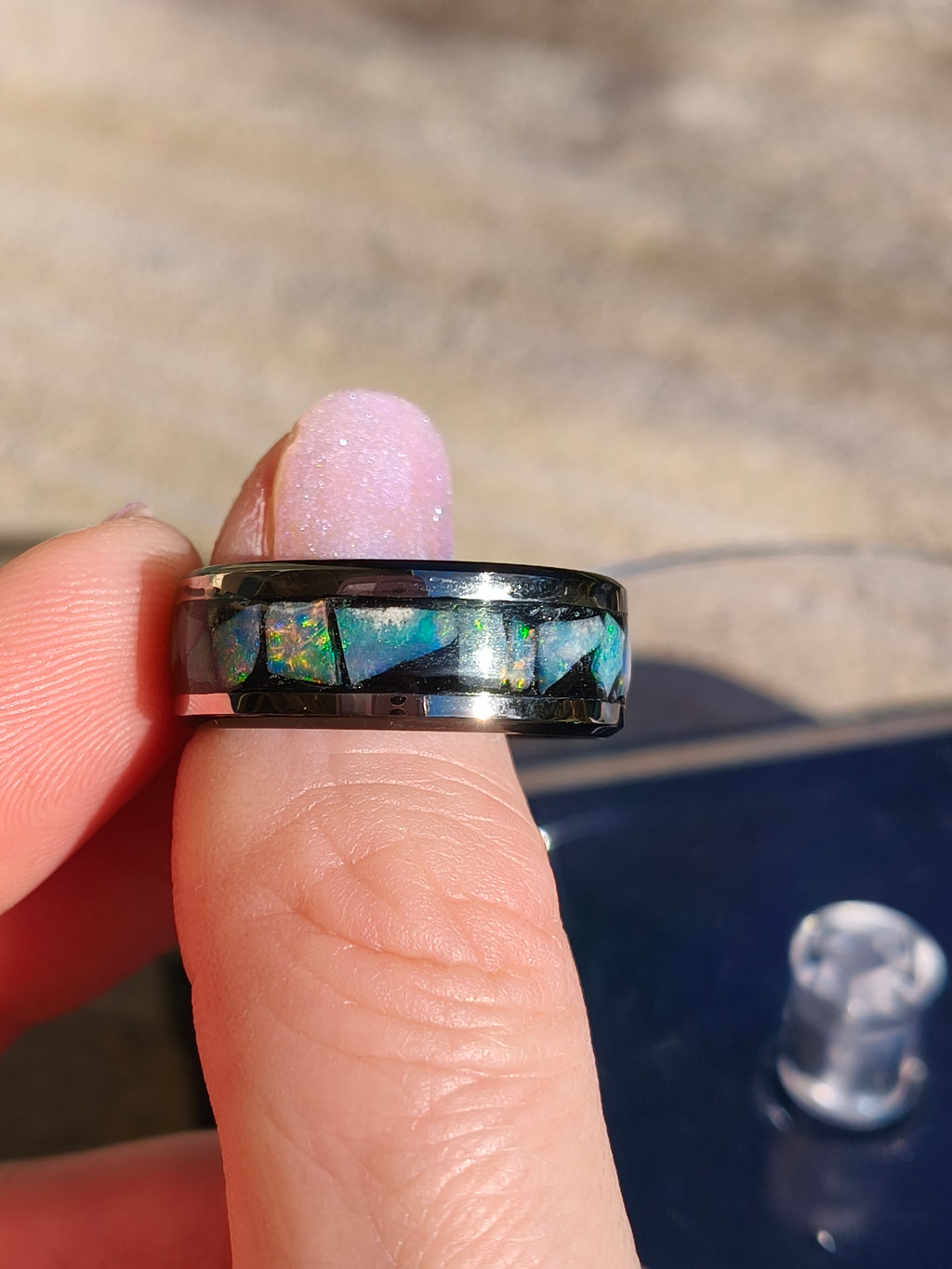 Opal Inlay Ring Size 9