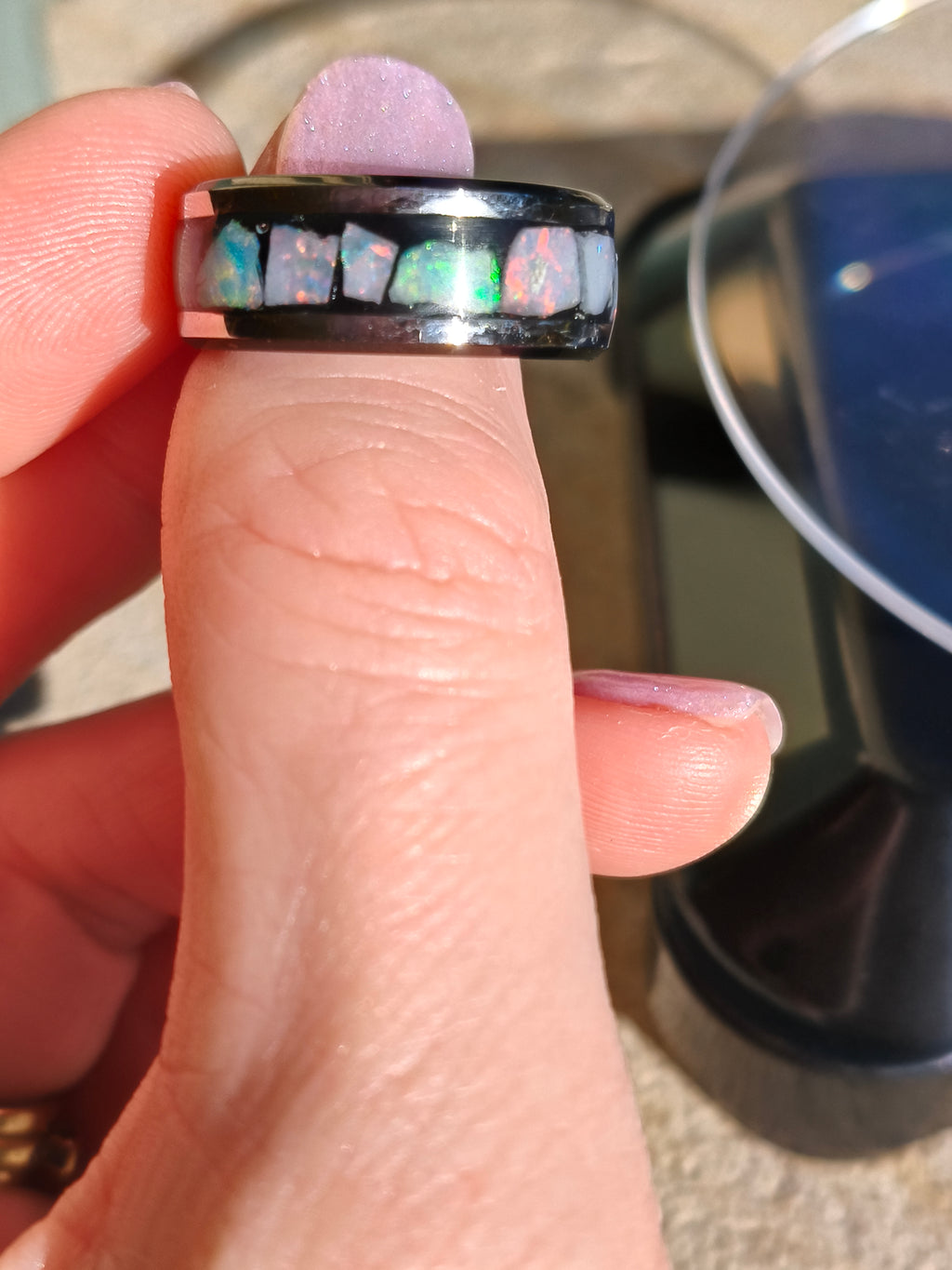 Opal Inlay Ring Size 8